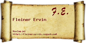 Fleiner Ervin névjegykártya