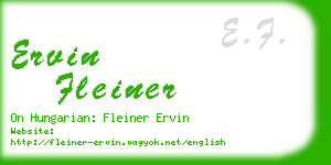 ervin fleiner business card